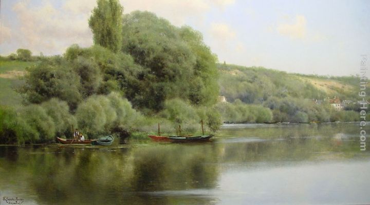 Calm Waters at Chaponval painting - Emilio Sanchez-Perrier Calm Waters at Chaponval art painting